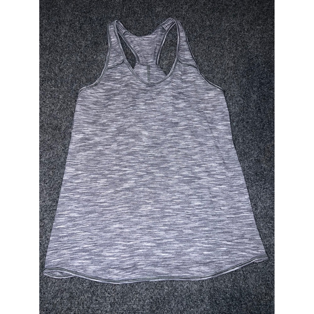 Lululemon Racerback Tank Top Gray Space Dye Athletic Size 4